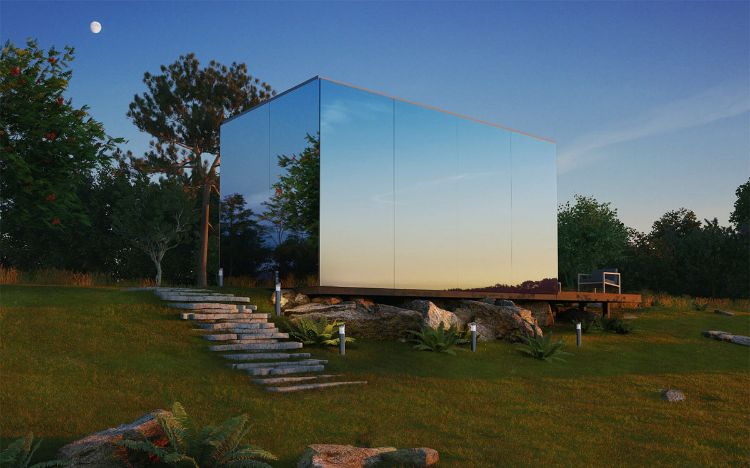 mini häuser wohnhaus kleinhaus mobil wohnung kleinformat waldhütte glassfassade ööd tiny haus
