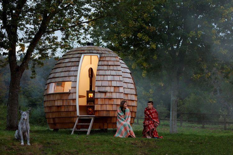 mini häuser wohnhaus kleinhaus mobil wohnung kleinformat waldhütte holzhütte tannenzapfen modell escape pod
