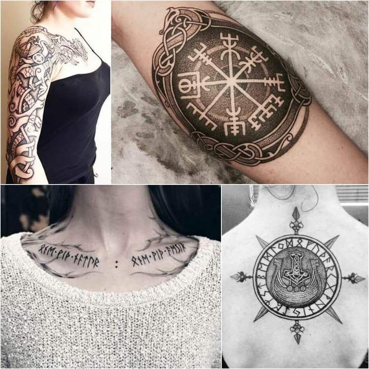 nordische Symbole Tattoos Frauen