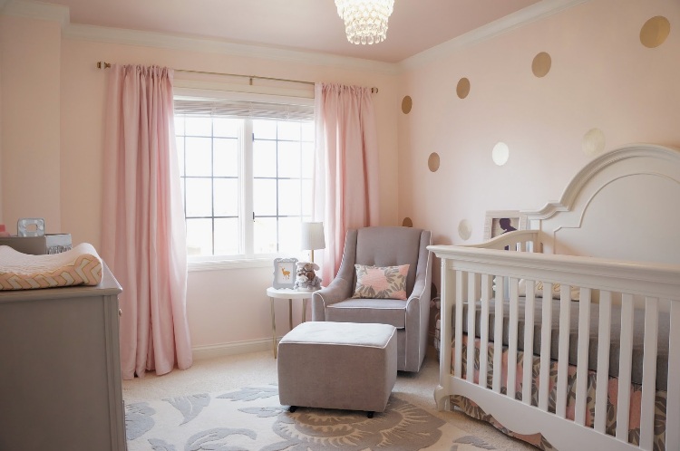 rose gold grau babyzimmer mädchen einrichtung ideen