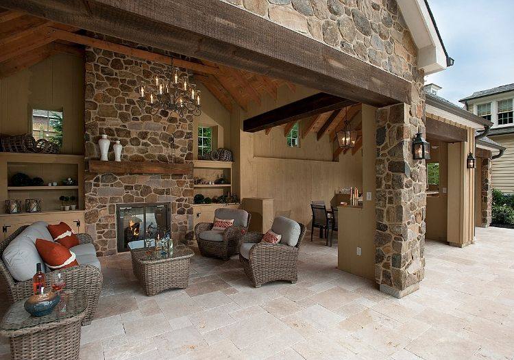 travertin platten terrasse elegant stilvoll langlebig porös bodenbelag außenbereich patio gestaltung design