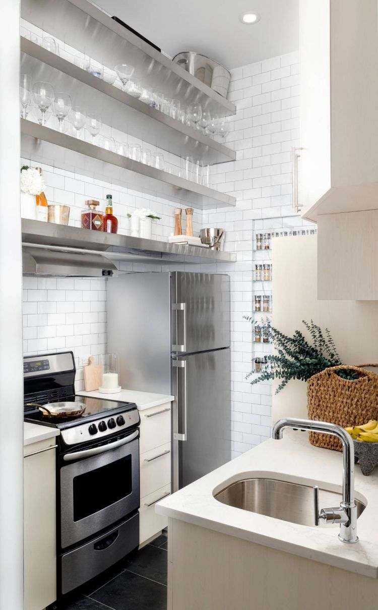 zweizeilige küche kombüse planen einrichten tipps ideen gestaltung design küchenzeile asymmetrisch küchenspüle