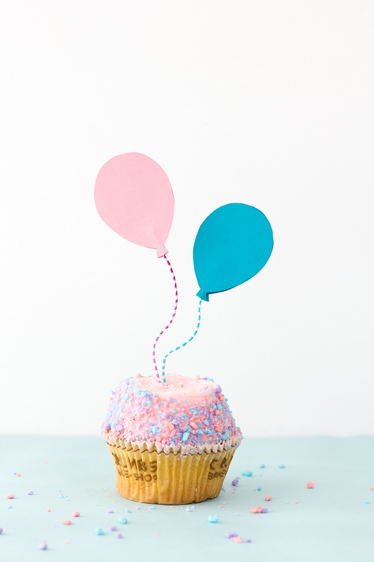 Cupcake Topper selber basteln Taufe Kindergeburtstag Mädchen Junge blau rosa