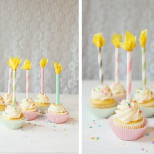 Cupcake Toppers zum KIndergeburtstag aus bunten Strohhalmen selber machen