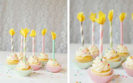 Cupcake Toppers zum KIndergeburtstag aus bunten Strohhalmen selber machen