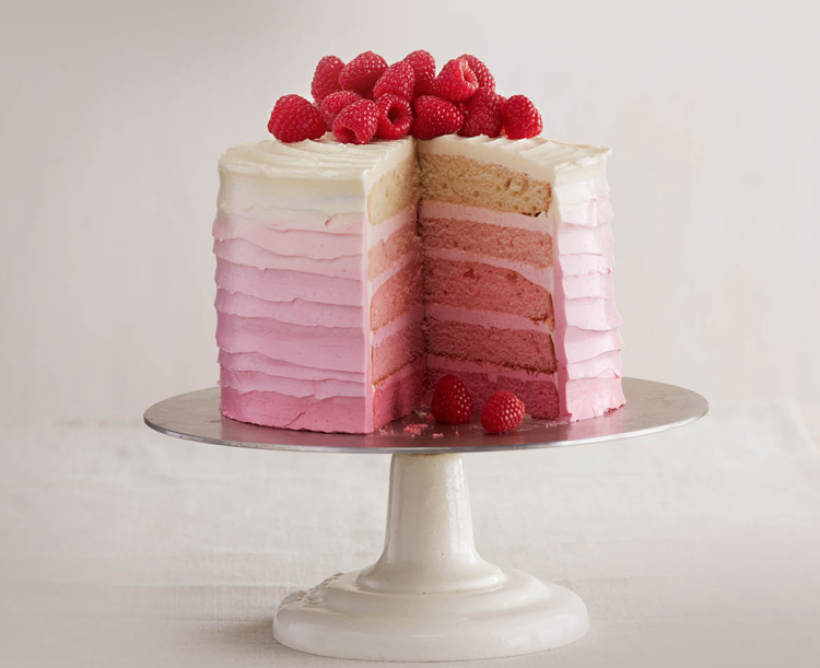 Himbeeren Ombre Torte rosa kindergeburtstag mädchen