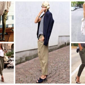 Khaki Hose kombinieren Sommer Herbst Kleidung