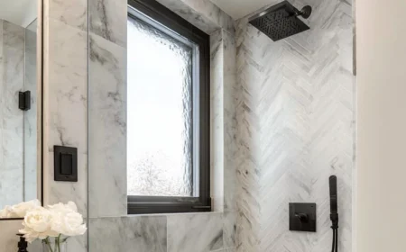 begehbare dusche mit fenster