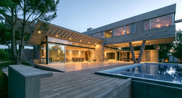 betonhaus auskragung moderne architektur argentinien
