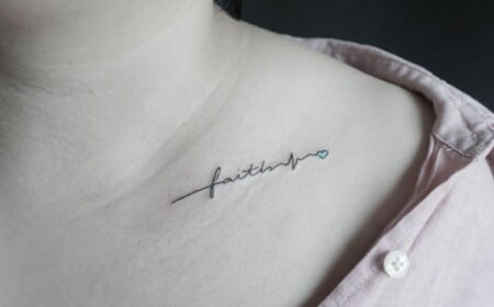 elegant schlüsselbein glaube liebe hoffnung tattoo