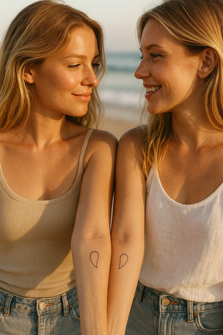 freundinnen tattoo herz sich ergänzende teile