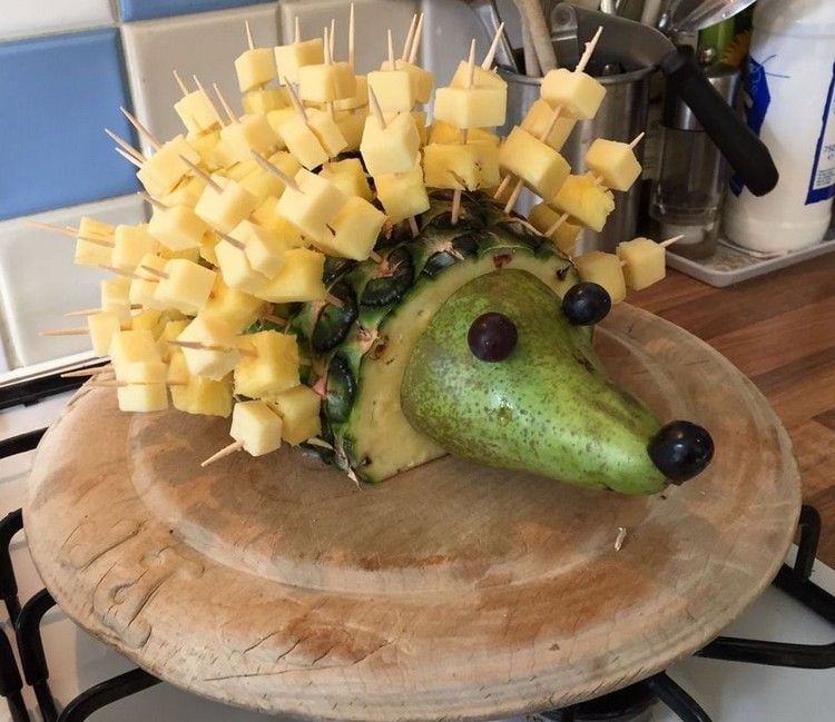 käseigel selber machen ananas untergrund birne mund