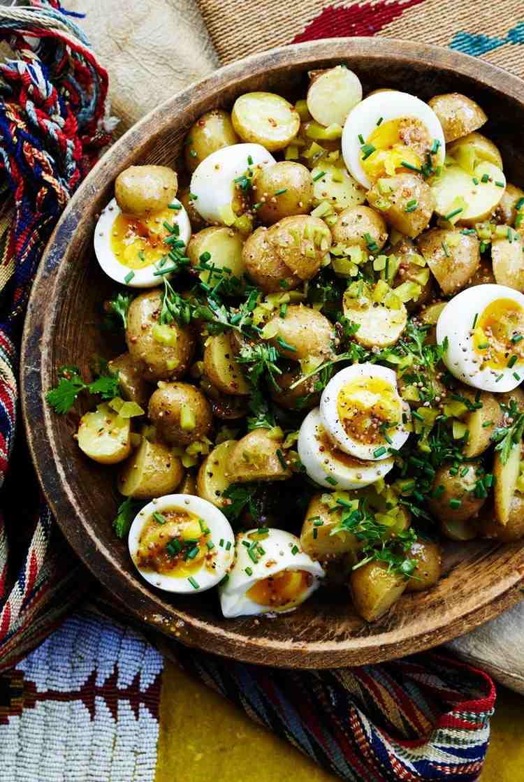 rezepte mit kartoffeln salat babykartoffeln eier senf vinaigrette