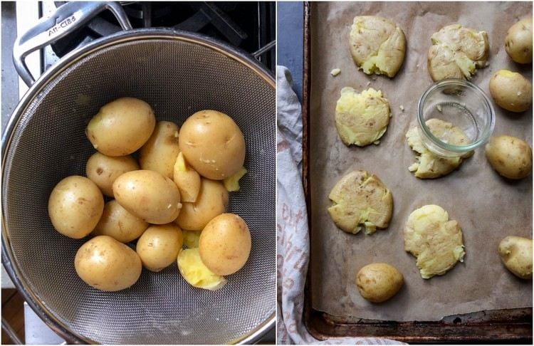 rezepte mit kartoffeln smashed potatoes anleitung