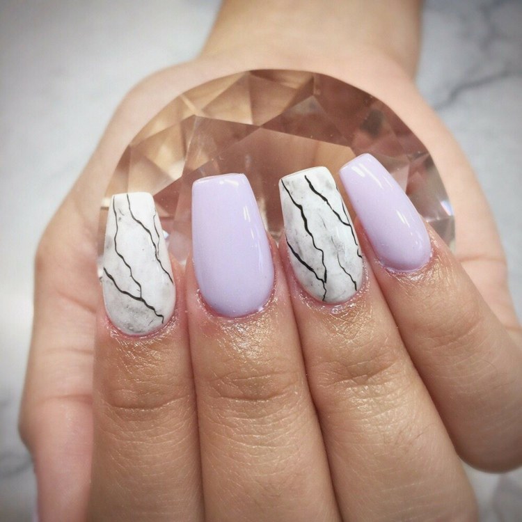 sommer nail art ballerina nÃ¤gel marmor effekt