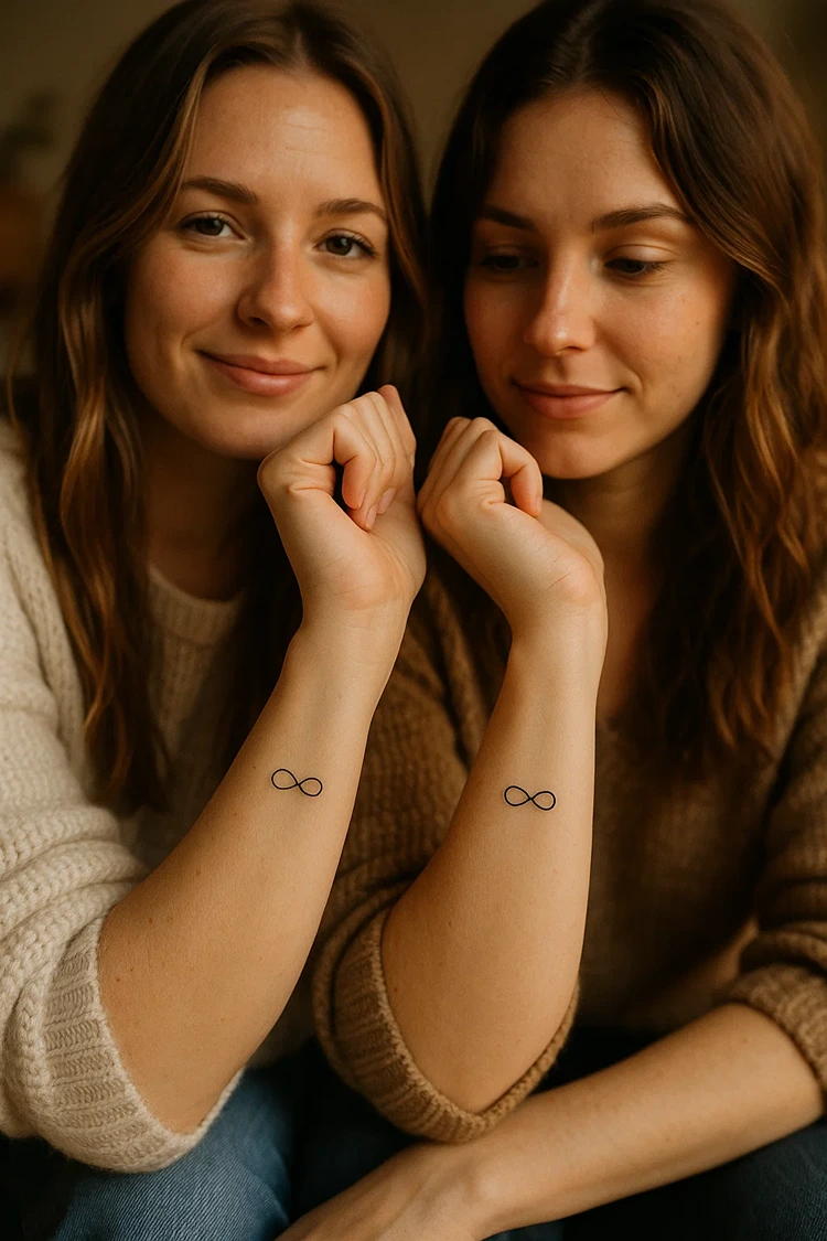 tattoo freundschaft symbol unendlichkeitszeichen am unterarm
