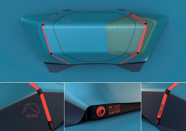 1 Mann Zelt Tendo innovatives Design Ventil mit Druckmechanismus