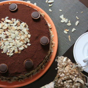 Toffifee Torte backen Rezept Kakao Mandeln