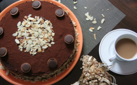 Toffifee Torte backen Rezept Kakao Mandeln