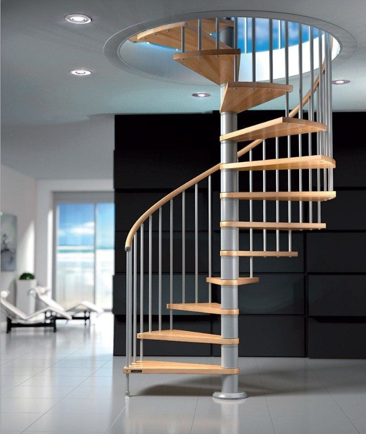 absturzsicherung treppe moderne ideen für treppenschutzgitter materialien futuristisch design wendeltreppe geländer