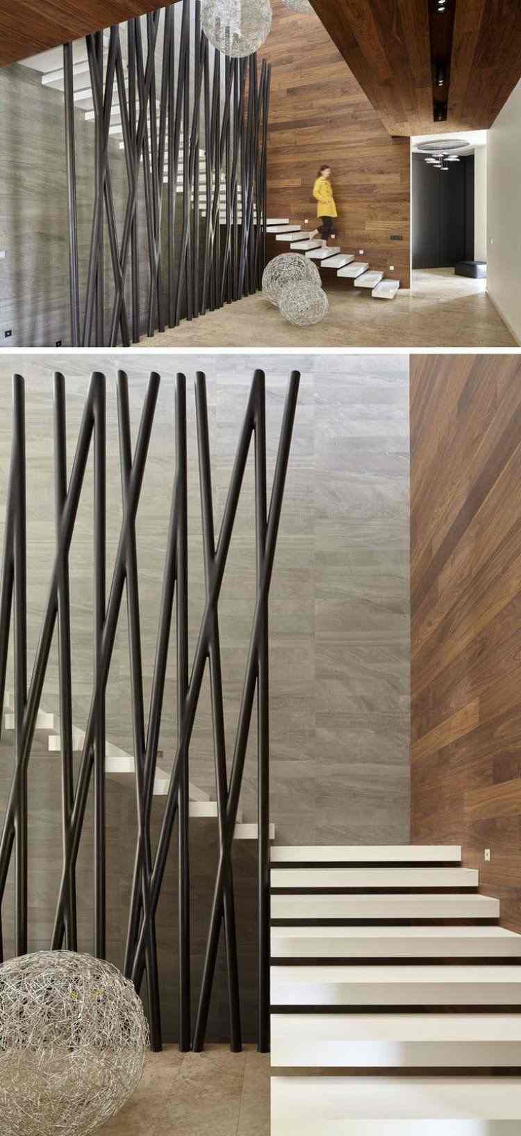 absturzsicherung treppe moderne ideen für treppenschutzgitter stöcke modern trendig zeitgenössisch design kombinieren