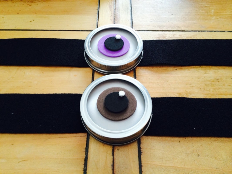 bösewicht minions augen selber machen stoff streifen ringe