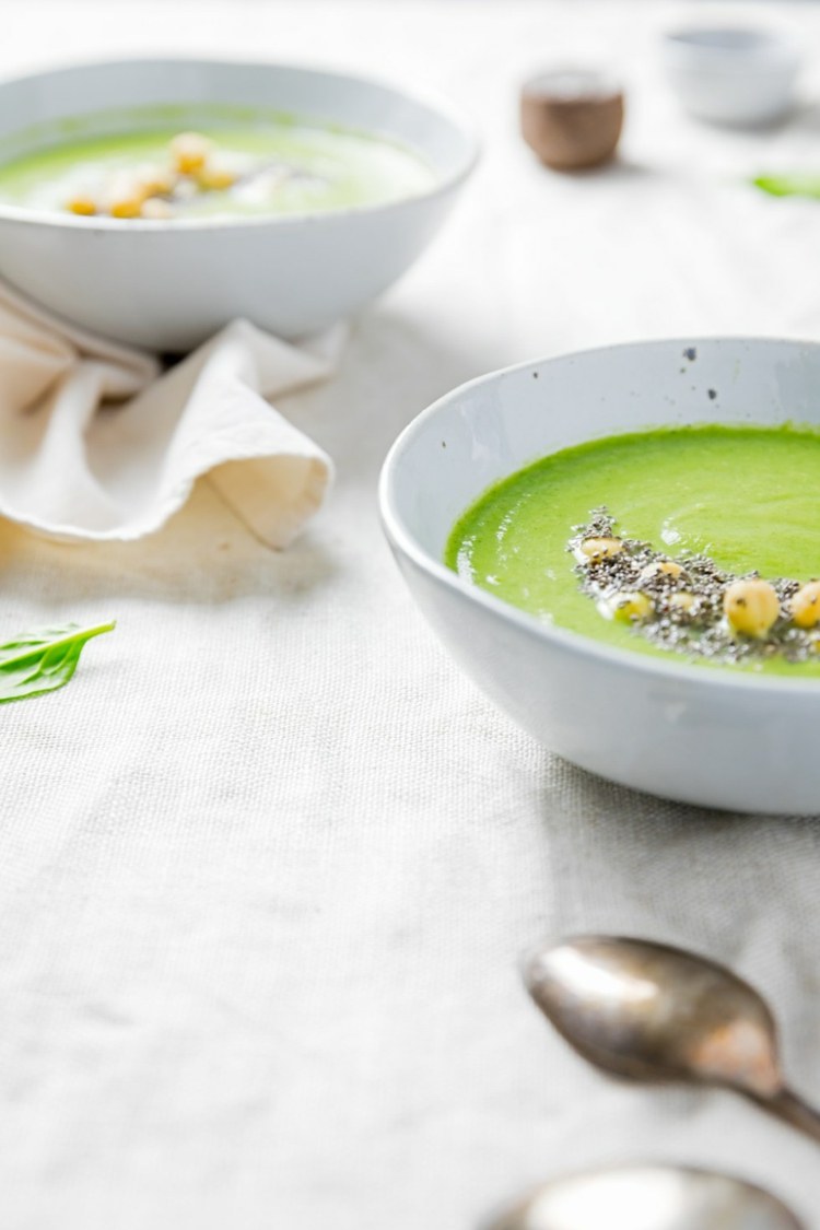 cremesuppen rezepte brokkoli avocado kichererbsen vegan ohne sahne