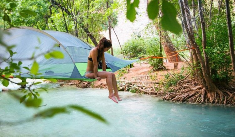 drei elemente camping zelt tentsile netz wasser gerÃ¤umige unterkunft schwimmendes floÃ