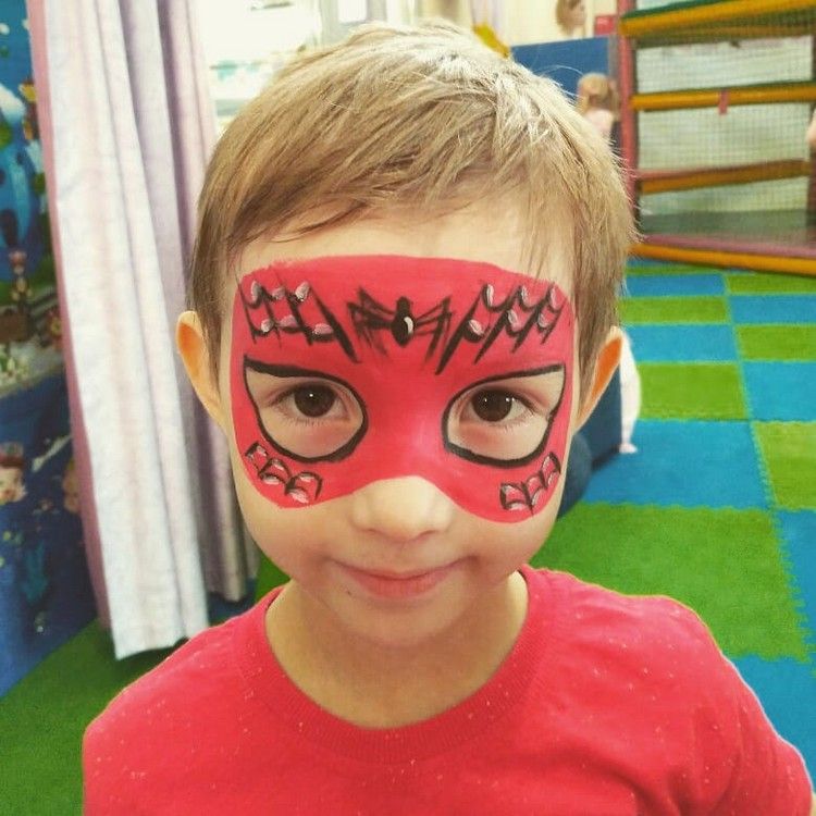 einfache ideen kinderschminken spiderman maske