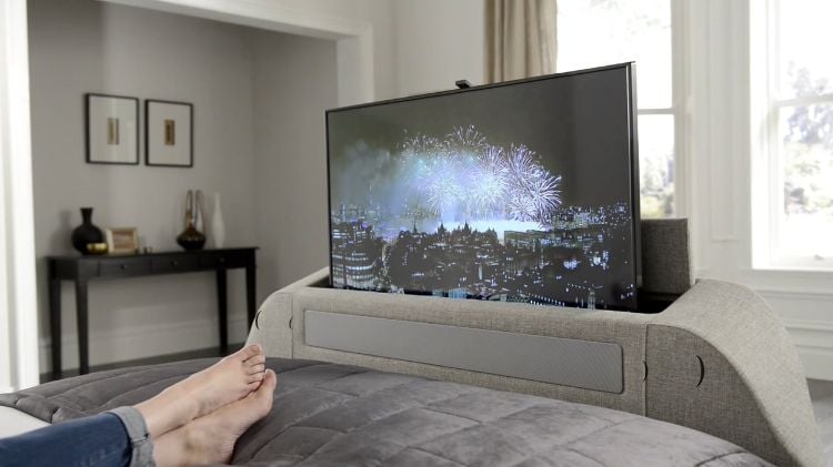 fernsehgerät flaschbildschirm tv bett hebevorrichtung hochfahren senken schlafzimmer genießen