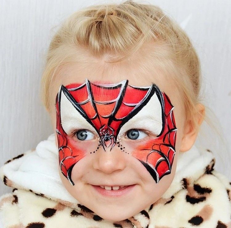 kinderschminken ideen karneval spiderman