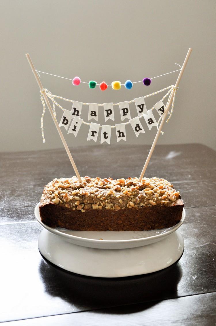 5x Glitzer Kuchengirlande Kuchenwimpel Kuchenaufsatz Geburtstagskuchen