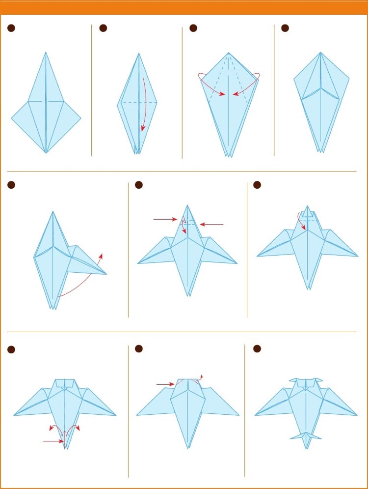 origami vogel eule anleitung schritte