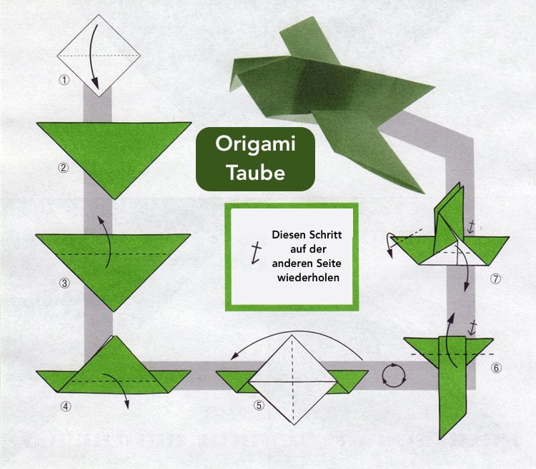origami vogel taube falten frieden bedeutung