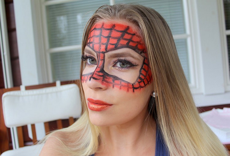 spiderman schminken damen maske halloween