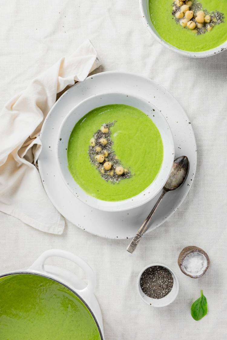vegane brokkoli suppe ohne sahne chia kichererbsen legierte suppe