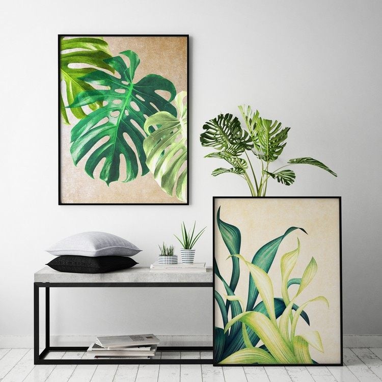 wandbilder deko botanik-look pflanzenmotive modern