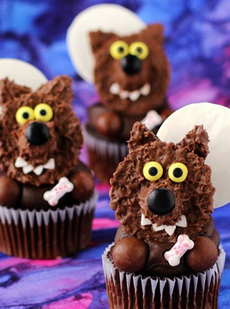 werwolf cupcake fingerfood kinder knochen halloween muffins deko
