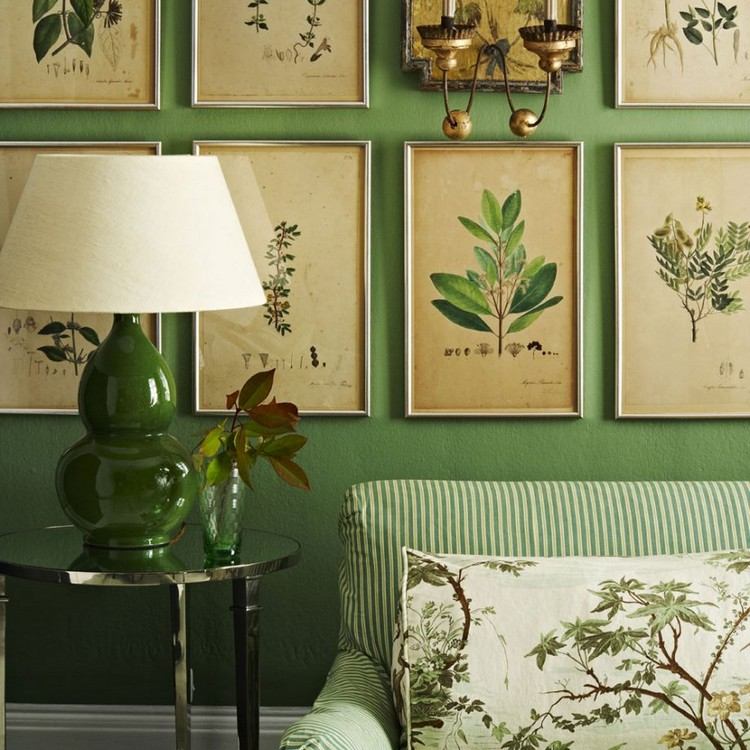 wohnzimmer einrichtung trends grün deko botanik-look