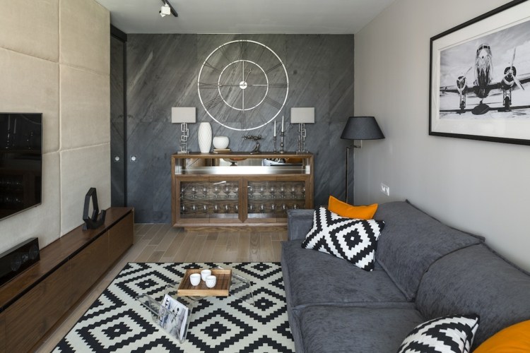xxl wanduhr metall minimalistisches design wohnzimmer