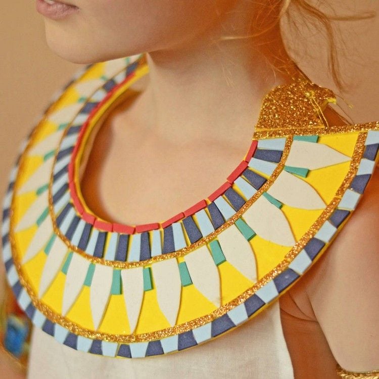 ägypterin kostüm zubehör basteln schmuckkragen moosgummi
