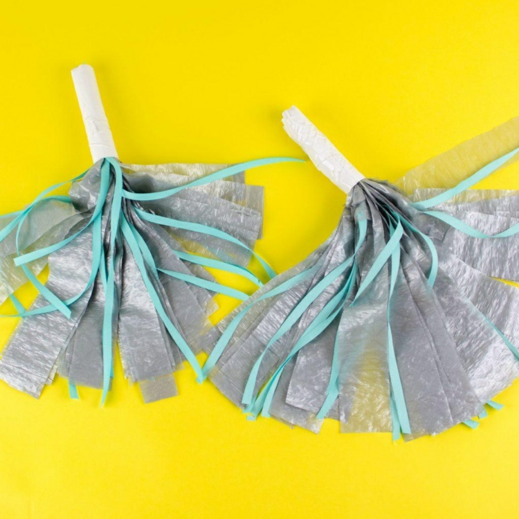 cheerleader puschel selber machen müllsack anleitung