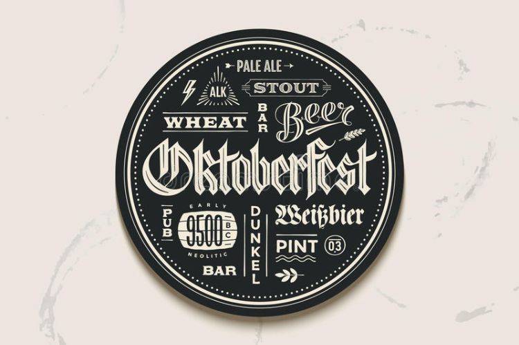 bier untersetzer oktoberfest festival hand per post vintage bar pub