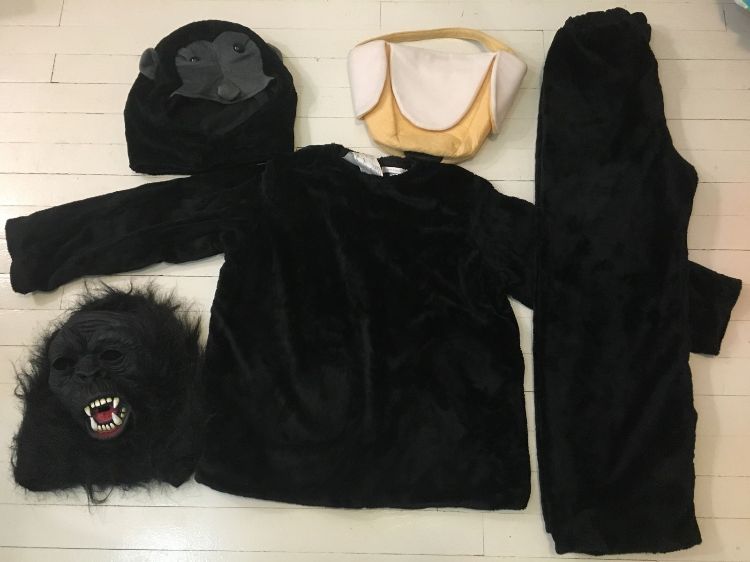 gorilla kostüm teile maske flauschig stoff oberteil hose