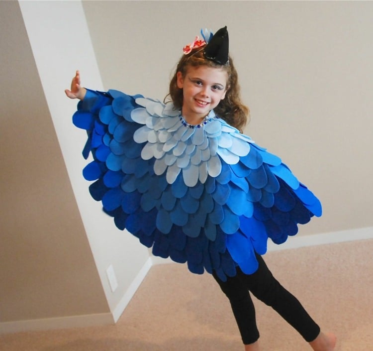 halloween karneval kostüm mädchen vogel filz poncho