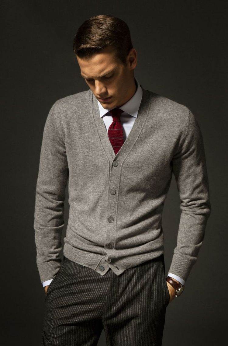 hemd unter pullover herren modern männer tipps design ideen weste krawatte elegant anzugshose