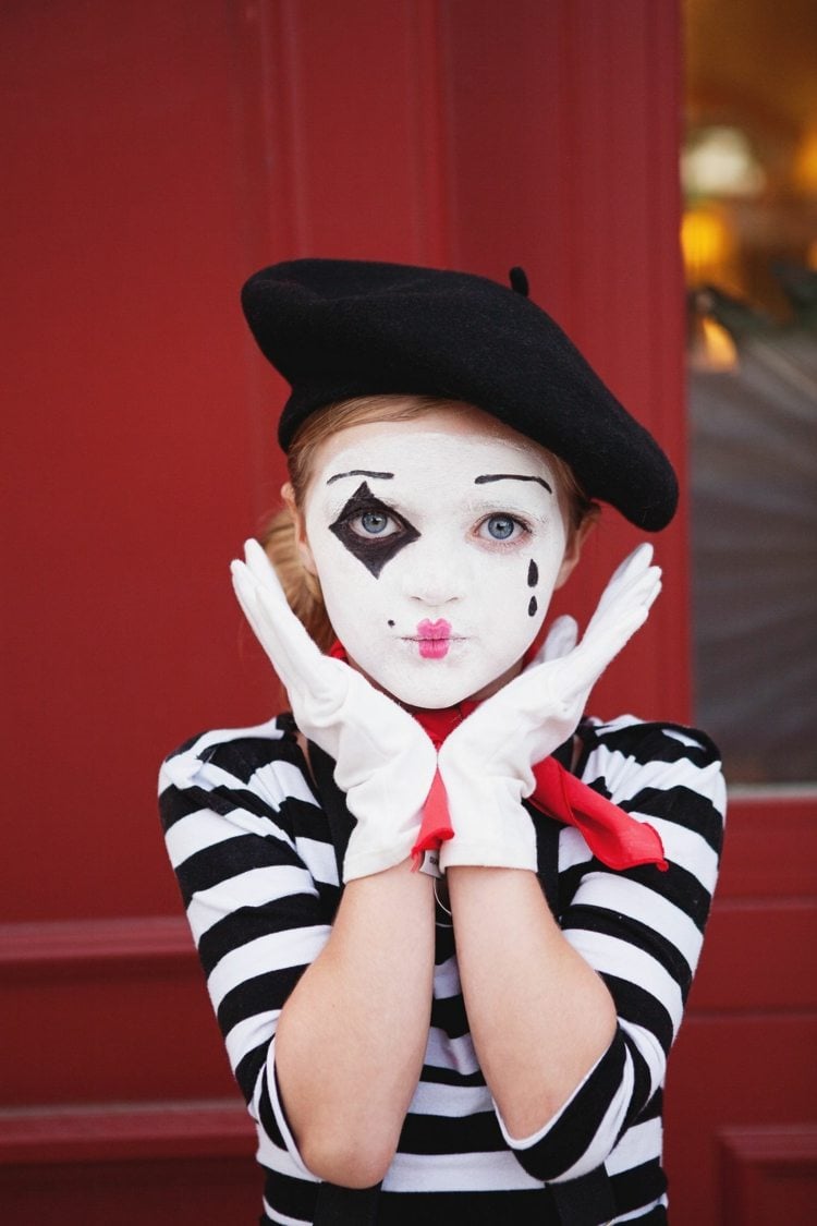 kinder make up karneval halloween pantomime kostüm