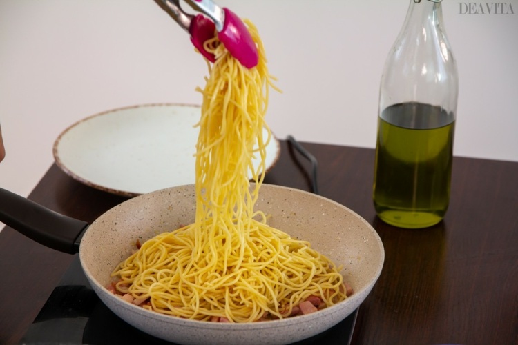 original rezept italienisch spaghetti carbonara pancetta pasta anbraten