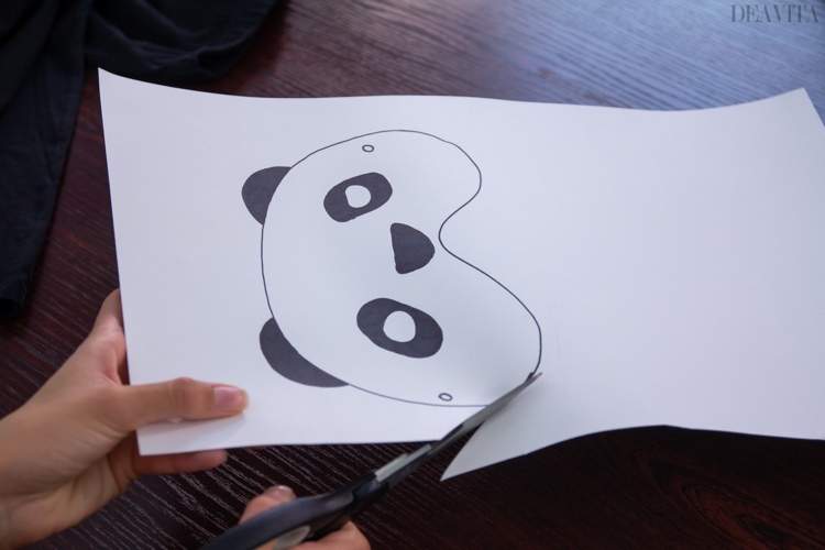 Panda Kostüm panda maske ausschneiden tonkarton