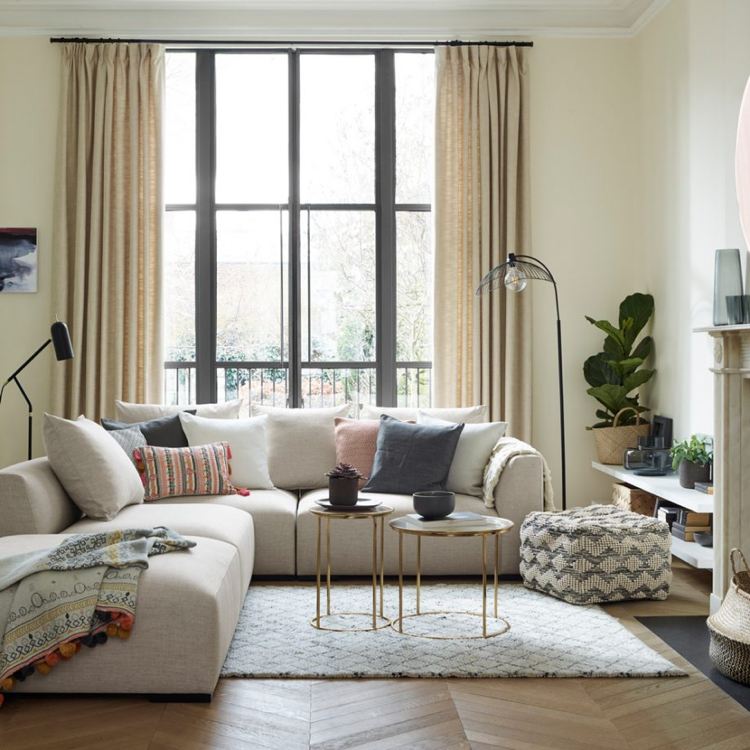 wohntrends 2018 farben wohnzimmer beige skandinavisch ecksofa